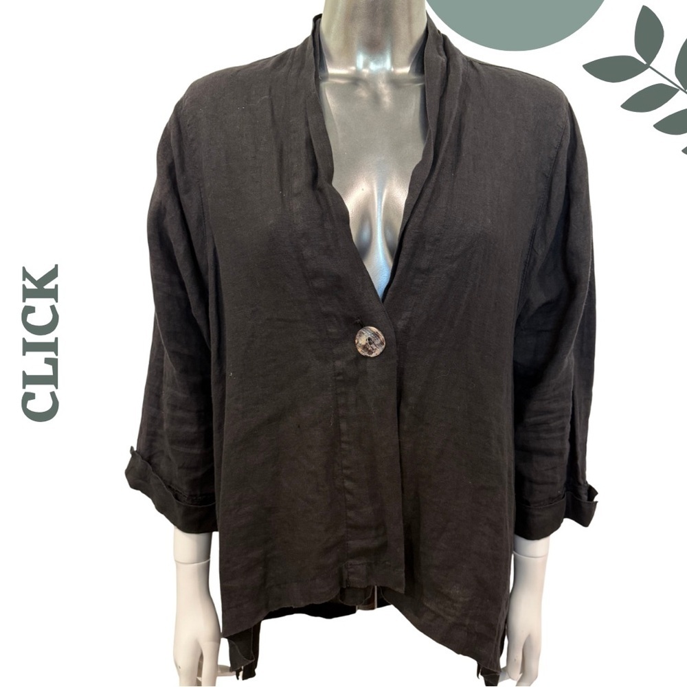 Click Linen Relaxed Black Jacket – Made in USA – Size Small